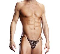 Blueline los hombres de malla lazos laterales del bikini, pequeño/medio, leopardo