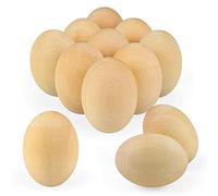 Bluelves Huevos de Pascua,12 Huevos Blancos Madera, Decoración de Pascua, Pintura Huevos Pascua,Huevos de Pascua Juguetes Favores de Partido, Ideales para Huevos de Pascua Manualidades