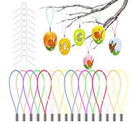 Bluelves Huevos de Pascua, 120 colgadores para Huevos de Pascua + 120 Cuerda Multicolor para Colgar, Decoración de Pascua, Ideales para Huevos de Pascua Manualidades