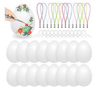 Bluelves Huevos de Pascua, 24 Huevos Blancos Plásticos, Decoración de Pascua, Huevos de Pascua Juguetes Favores de Partido, Ideales para Huevos de Pascua Manualidades