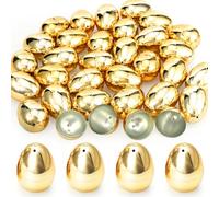 Bluelves Huevos de Pascua, 36 Piezas Oro 2-Part Eggs Plásticos,Decoración de Pascua,Huevos de Pascua Juguetes Favores de Partido, para Bolsa Relleno Que los se llenen Dulces la búsqueda Huevos Pascua