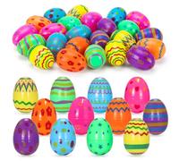 Bluelves Huevos de Pascua de Plástico, 36 Piezas Huevos de Pascua, Huevos Sorpres, para Caza de Pascua, Rellenos de Cestas, Suministros para Premios de Aula, Golosinas de Relleno