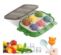 Bluelves Moldes Helados, 6 Pack Moldes para polos helados, Molde Helados Silicona con Palo, Poleras Helado para Bebé, Niño y Adultos(Animales)