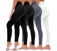 Bluemaple Paquete de 4 Leggings para Mujer, Levantamiento de glúteos, Cintura Alta, Control de Abdomen, no Transparentes, Pantalones de Yoga, Entrenamiento, Correr, Leggings, Surtido 05, L-XL