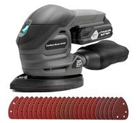 BLUEMARS Lijadora de ratón inalámbrica de 20 V, mini lijadora de mano para madera, yeso, suelo, 20 papeles de lija, lijadoras de detalles de 12000 RPM con bolsa de recogida de polvo, batería de 2.0 Ah