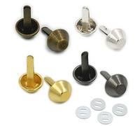 bluemoona 20 Sets - Bolso de mano bolso pies, plateado, Stud con arandelas 3/8 "1/2" 5/8 "10 mm 12 mm 15 mm