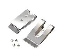 Bluemoona 4 juegos de hebillas de metal, 54 x 25 mm, cierre de clip para cinturón, gancho de resorte, agujeros dobles, Níquel, 54mm x 25mm