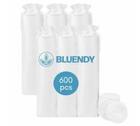 BLUENDY Rondas de algodón de alta calidad para la cara (300 unidades), almohadillas desmaquillantes de algodón 100% puro, sin pelusas, listas para viajar, portátiles, toallitas de algodón suave de