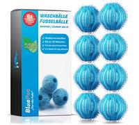 BluePet® 8X Bolas de Pelusa para la Lavadora | Elimina los pelos de Las Mascotas y Las Pelusas, atrapa los pelos de la Secadora | Bolas de Pelusa | Bolas de lavandería (8X Azul Claro)