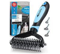 BluePet cepillo para perros de pelo largo y cepillo para gatos de pelo largo I El peine para el subpelo elimina el subpelo y los enredos I Protección del pelaje y eliminación de nudos