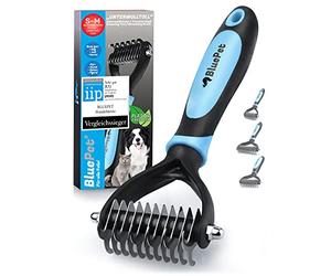 BluePet Peine para Perros y Gatos, Cepillo Gato Perro Pelo Largo, Rastrillo Quita Nudos, Pelo Muerto, Subpelo, Deslanador Mascotas Pelos Largos, Cepillos Quitapelos, Escoba Deslanar, Quitapelo Mascota