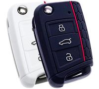 BluePony - Funda para llave de coche, color negro y blanco