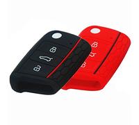 BluePony Seat León 5F - Funda para llave, color negro y rojo, 2 unidades