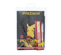Blueprint Collections Pokémon Super Stationery Set | Bloc de notas, regla, borrador, sacapuntas, bolígrafo y lápiz | Juego de suministros escolares para niños | Papelería y regalos Pokémon