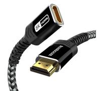 BlueRigger Cable de extensión HDMI (3M, 8K 60Hz, adaptador macho a hembra, alta velocidad 48 Gbps) - Compatible con Xbox, Roku, PS5/PS4, Nintendo Switch, portátil, Google Chromecast, Wii U
