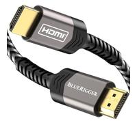 BlueRigger Cable HDMI 8K (2 pies, 8K 60Hz HDR, alta velocidad 48 Gbps, cable trenzado HDMI, eArc, HDCP 2.3) - Compatible con PS5, Xbox, Roku, Apple TV, HDTV, Blu-ray, PC