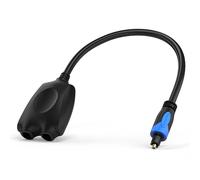 BlueRigger Divisor de audio óptico digital 1x2 (divisor Toslink 1 en 2 salidas, compatible con LPCM2.0, Dolby Digital, DTS 5.1) - para cine en casa, Xbox, PS5, reproductor de DVD, TV, receptor, barra