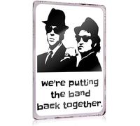 Blues Brothers - Cartel de metal para decoración de pared, diseño retro de cueva de hombre, 8 x 12 pulgadas