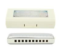 Blues Harmonica, 10 agujeros Mouthorgan F Key Instrumento de viento de resina ABS de acero inoxidable para profesionales y principiantes Resistente a la corrosin e impermeable(blanco