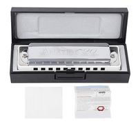 Blues Harmonica 10 Holes Mouthorgan Db Key, Instrumento de Viento Profesional para Principiantes, ABS Resin Azul - Sonido Claro, Reeds de Fósforo Bronce, Uso Profesional y Novato (Blanca)