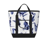 Blues Saxofón Piano Violonchelo Bajo,Bolsas de almuerzo de gran capacidad, bolsa de mano térmica para mujeres, hombres, trabajo, picnic, viajes.