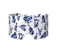 Blues Saxofón Piano Violonchelo Bajo,Máscara para ojos con bloqueo de luz y protección ocular completa para dormir, orejeras y ojos.