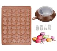 BLUESEABUY Antiadherente Moldes Silicona Macarons Tapete Macaron de Silicona Estera para Hornear Macaron 48 Capacidad Tapete de Silicona para Hornear Macarons para Hacer Galletas Macarrones Chocolate