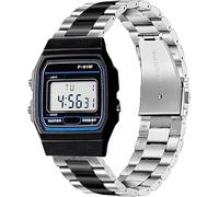 Blueshaweu 18 mm 20 mm 22 mm pulsera compatible con Casio Watch, Classic alta calidad acero inoxidable correa de reloj compatible con Casio MDV106-1AV / MDV107 / F-91W, 18mm, Silicona, No es una