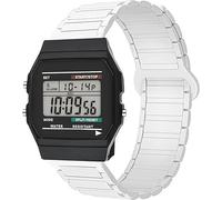 Blueshaweu 18 mm 20 mm 22 mm pulsera compatible con Casio Watch, silicona suave totalmente magnética ajustable correa de reloj compatible para Casio F105W, F-91W, A168WA, MDV106-1AV / MDV107, 18mm