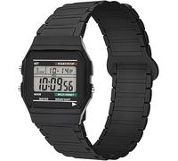 Blueshaweu 18 mm 20 mm 22 mm pulsera compatible con Casio Watch, silicona suave totalmente magnética ajustable correa de reloj compatible para Casio F105W, F-91W, A168WA, MDV106-1AV / MDV107, 18mm