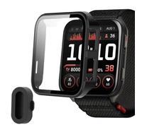 Blueshaweu - Carcasa rígida de policarbonato compatible con Garmin Venu X1, protector de pantalla de vidrio templado con tapón antipolvo de silicona compatible con reloj inteligente Blueshaweu Venu X1