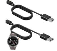 Blueshaweu - Cargador de reloj inteligente Sekonda Active Pro de 47 mm, cargador magnético USB de 2 pines compatible con reloj inteligente GPS Sekonda de 47 mm (negro y negro)