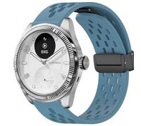 Blueshaweu Correa de 18 mm y 20 mm, compatible con reloj inteligente Withings, transpirable, de silicona suave, doble magnética, ajustable para ScanWatch 2 38 mm/ScanWatch 2 42 mm, 20mm, Silicona, No