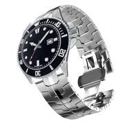 Blueshaweu Correa de 22 mm compatible con Casio MDV106 Watch, Classic de alta calidad de acero inoxidable, compatible con Casio MDV106-1AV / MDV107, Große, Silicona, No es una piedra preciosa