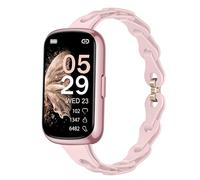 Blueshaweu Correa de mujer de 16 mm compatible con reloj inteligente Sanorum CS5 de 1,47 pulgadas, delgada, de una sola cadena, elegante, de silicona para Sanorum CS5/SHANG WING L2/ Amzhero D26 (rosa)