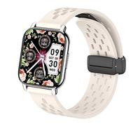 Blueshaweu Correa de repuesto magnética de silicona suave transpirable de 22 mm para reloj inteligente Popglory P66, Aptkdoe P66D, Sudugo P66E