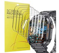 Blueshaweu Protector de pantalla compatible con reloj inteligente LIGE para hombre militar 1,96 pulgadas K-57, HD transparente, flexible, protector de pantalla de TPU [6 unidades] para reloj