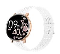 Blueshaweu - Pulsera compatible con HASAKEI/NAIXUES S53 de 1,39 pulgadas, reloj inteligente para mujeres niñas, silicona deportiva, correa suave, fina de encaje transpirable para mujer, color blanco