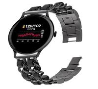 Blueshaweu Pulsera de metal para reloj inteligente Sekonda con cadena de joyería con cuero, compatible con Sekonda Flex, Flex Plus/Motion, Motion Plus, Motion Pro/Active Pro de 47 mm, Active 1909, etc