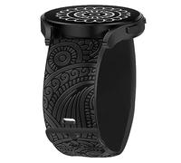 Blueshaweu Sekonda - Correa de repuesto de silicona suave con grabado floral bohemio para reloj inteligente de otoño, diseño floral, compatible con SEKONDA Flex, Flex Plus/Motion, Motion Plus, 20mm