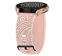 Blueshaweu Sekonda - Correa de repuesto de silicona suave con grabado floral bohemio para reloj inteligente de otoño, diseño floral, compatible con SEKONDA Flex, Flex Plus/Motion, Motion Plus, 20mm