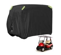 Blueshyhall Funda para carrito de golf, protección solar y UV, resistente a la intemperie, de tejido de poliéster 210D, con 4 rayas reflectantes, puerta con cremallera (2 asientos, 241 x 121 x 167 cm)
