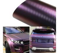 Blueshyhall Lámina de Carbono Con Efecto Camaleón Para Coche - Impermeable, Color Lila Mate, Autoadhesiva, Protectora de Vinilo, 50 x 152 cm