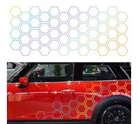Blueshyhall Pegatinas de panal de abeja, 48 pegatinas de panal de abeja, pegatinas decorativas para coche, diseños divertidos y grandes para capós, laterales y baúles