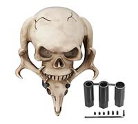 Blueshyhall Pomo de palanca de cambios para coche con diseño de calavera, cubierta universal para palanca de cambios de calavera, adaptador de ajuste de perilla de palanca de cambios para coche beige