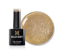 Bluesky Gel Nail Polish 10ml, Amber Shimmer - SS2614, Gold Glitter Gel Nail Polish for 21 Day Manicure, Requires Curing Under LED UV Nail Lamp