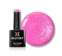 Bluesky Gel Nail Polish 10ml, Coral Shimmer - SS2624, Pink Glitter Gel Nail Polish for 21 Day Manicure, Requires Curing Under LED UV Nail Lamp