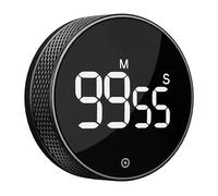 Bluesnail Cronómetro de Cocina, cronómetro de productividad con Pantalla Digital led, cronómetro Inteligente de la Oficina del Gimnasio del Aula Familiar, Cronómetro de Tomate (Todo Negro)