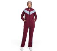 BlueSnow Muslimah Modest Workout Sets for Women Long Sleeve Tops & Pants 2 Piece Outfit Gym Running Sports Wear(XL,Y7)