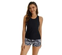 BlueSnow Tankini Bañador Deportivo Femenino 2-Piece Bañador Tummy Control con Pantalones Cortos y Chalecos de Moda(XXL, Y7)